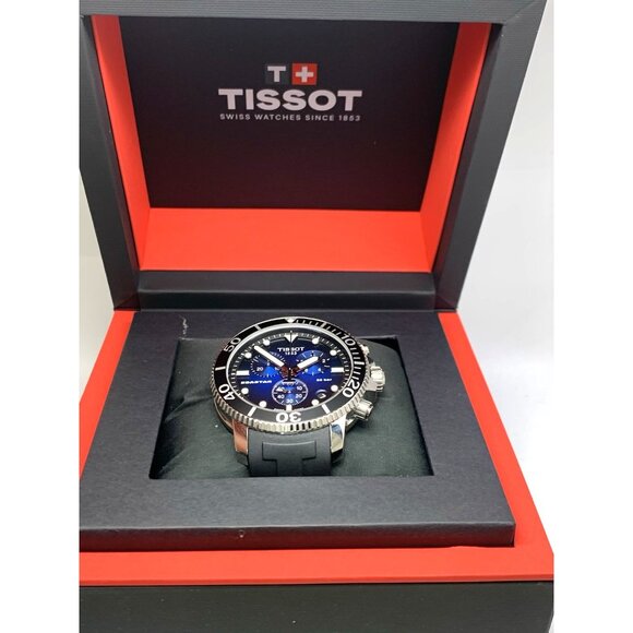 Tissot Men's Watch Seastar Chronograph Swiss Quartz Black Blue T1204171704100 - Picture 3 of 15